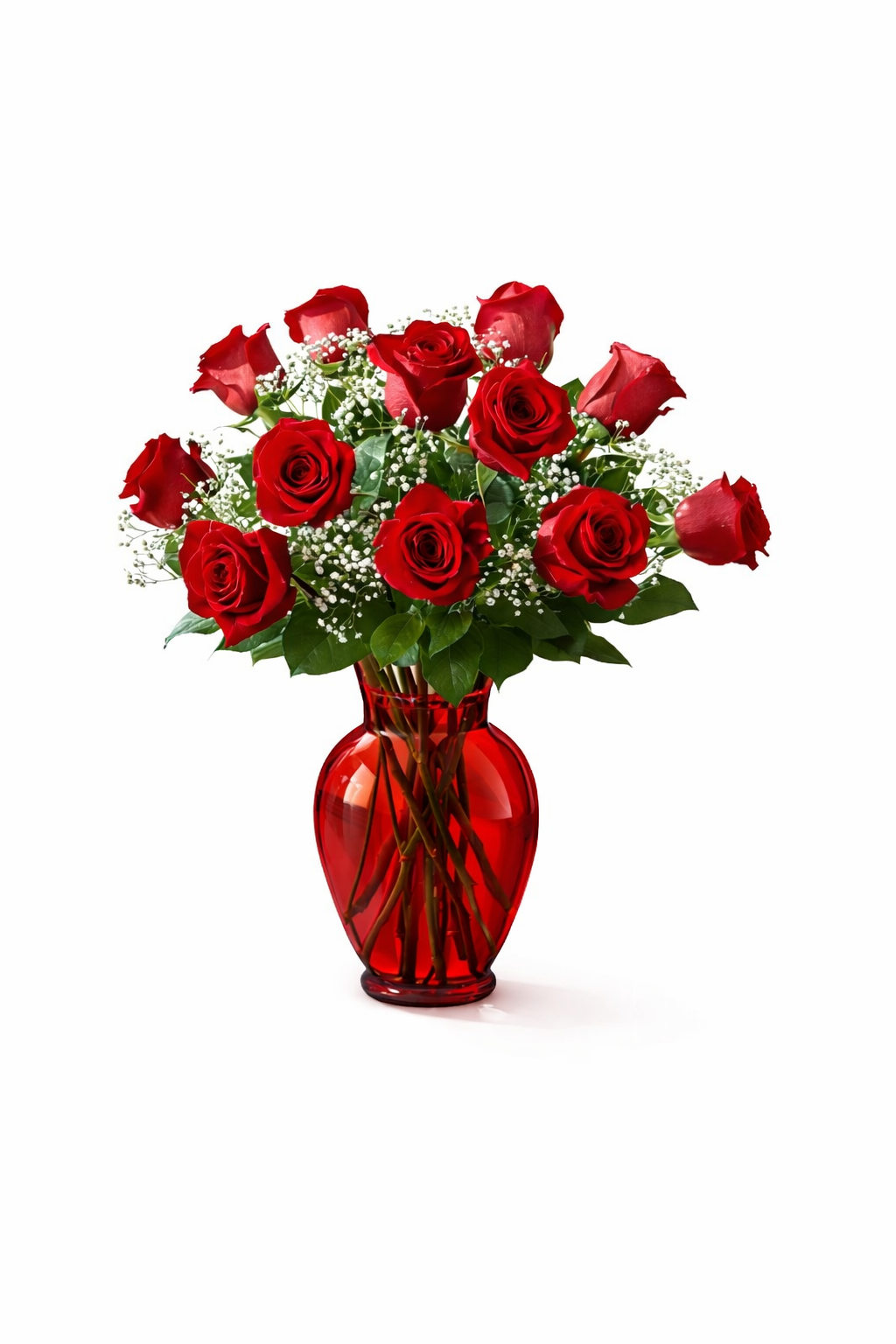 Elegant Rose Bouquet – Available in Red, Pink, White, Yellow Or Assorted Roses