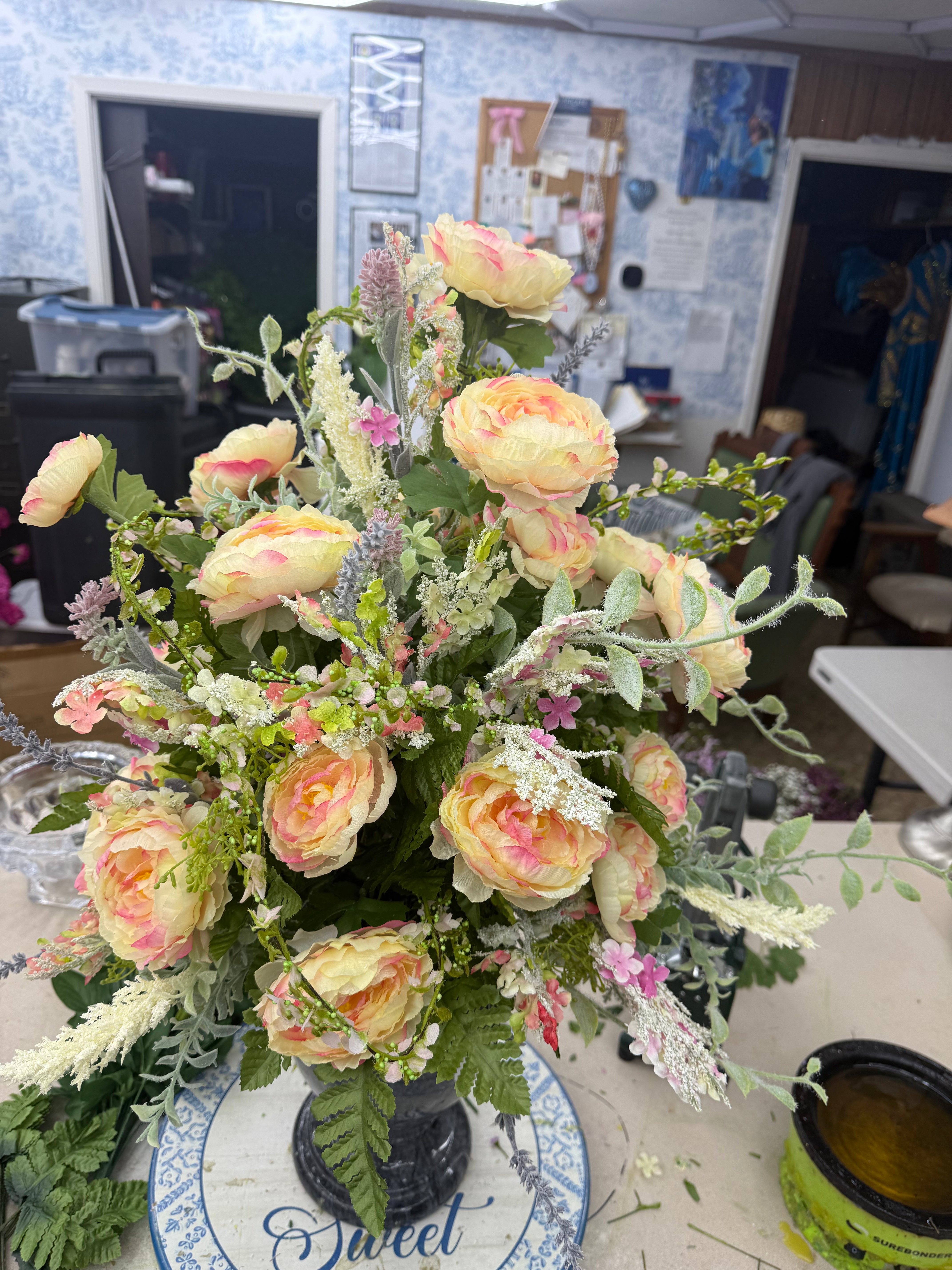 Spring cemetery arrangement