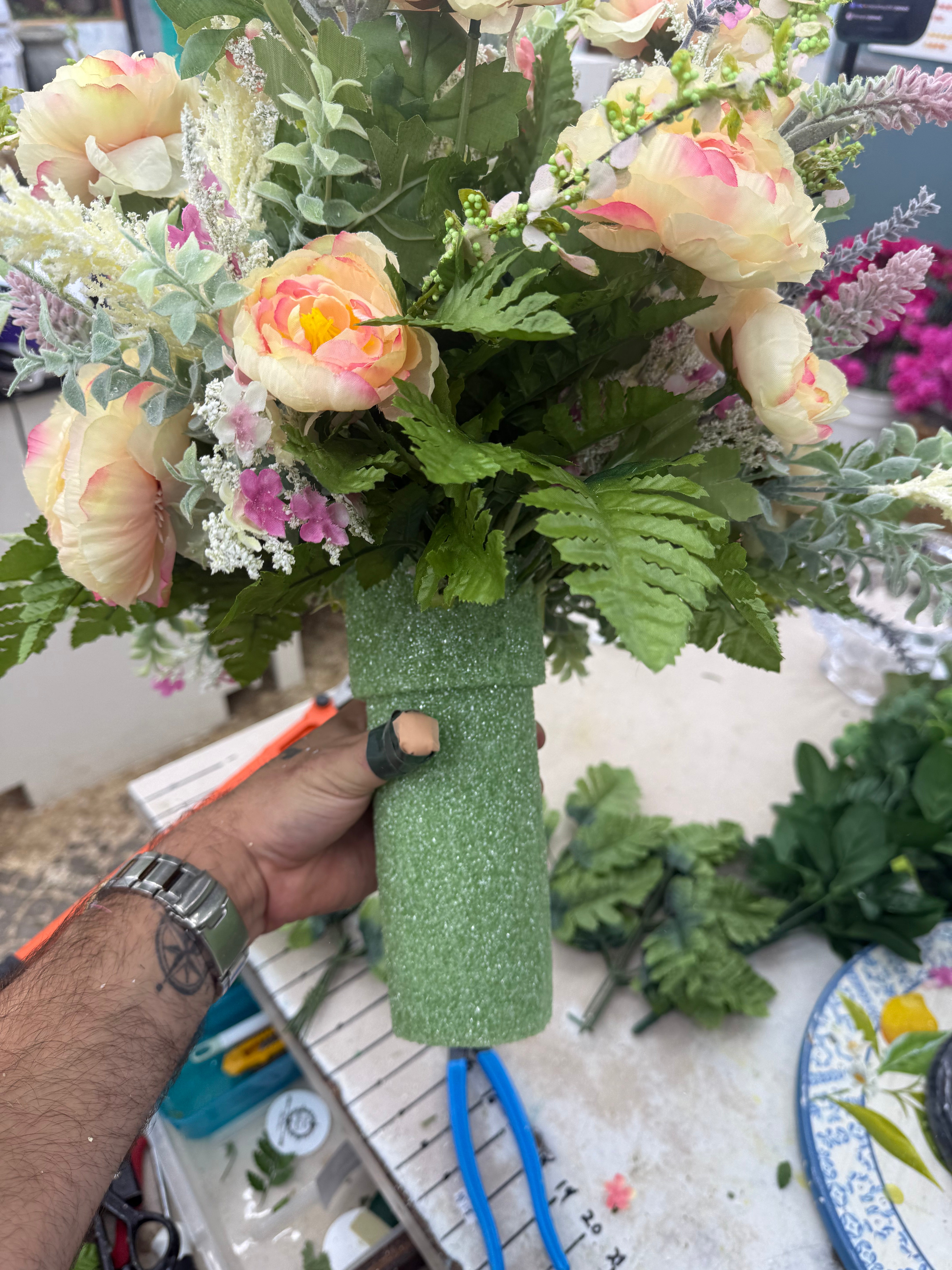 Spring cemetery arrangement