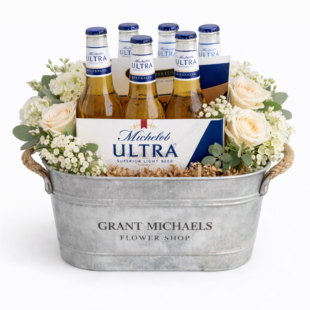 Michelob Ultra Floral Beer Bucket