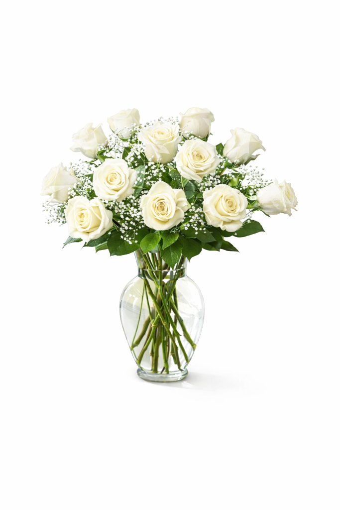 Elegant Rose Bouquet – Available in Red, Pink, White, Yellow Or Assorted Roses